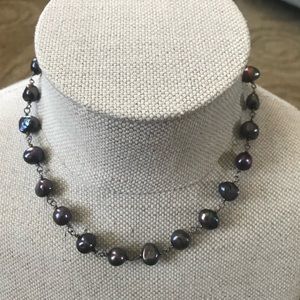N1183 Retired Silpada Silver Gray/Purple Freshwater Pearls Necklace